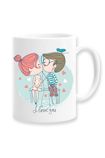 OEM Εξατομικευμένη Λευκή Κούπα I Love You, Model Lovers, Inovatix®. 330 ml