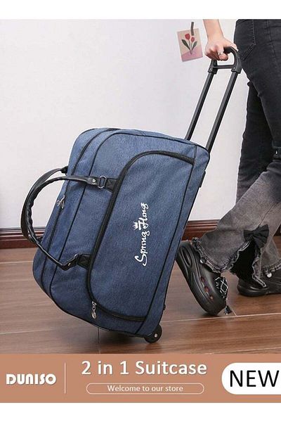Generic DUNISO 2 in 1 Suitcase for Men and Women, Large Capacity Hand Luggage Bag with Adjustable Pull Rod P