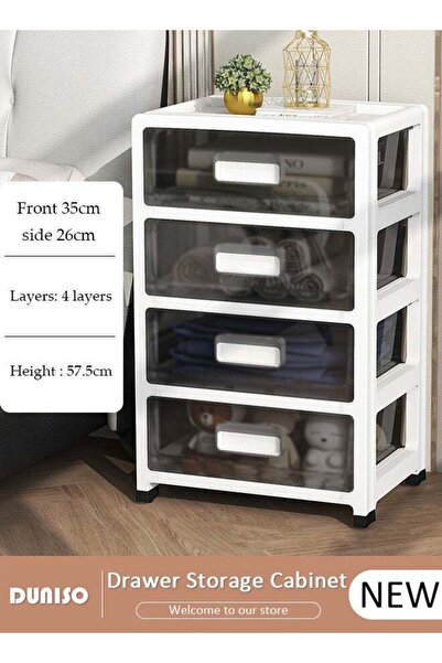 Generic DUNISO 4 Layers Drawer Storage Cabinet Drawer Plastic Containers Box with Wheels