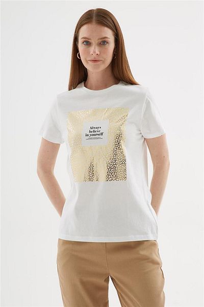 Fashion Friends 100% Cotton Printed White T-Shirt