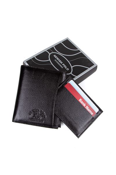 Newish Polo Men's Black Genuine Leather Wallet and Card Holder