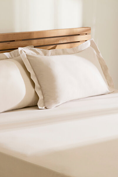 Kaşmir Home Basic 100% Cotton Single Bed Sheet Set Beige