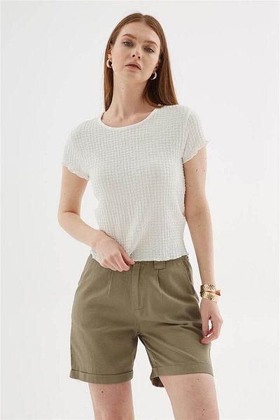 Fashion Friends Μπλούζα με υφή εκρού