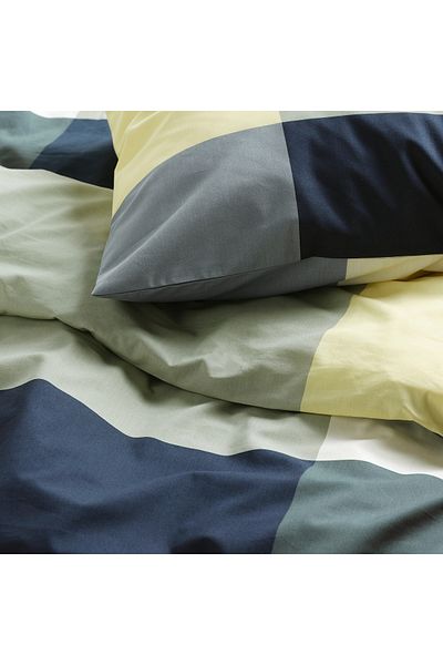 IKEA BRUNKRISSLA Duvet cover and pillowcase, green/multicolour, 150 x 200/50 x 80 cm