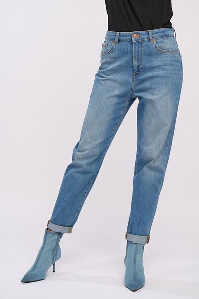 Lee Cooper Blugi dama mom fit cu aspect decolorat
