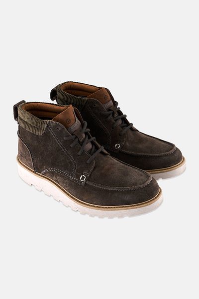 CLARKS حذاء رجالي قياسي برباط للكاحل، رمادي غامق