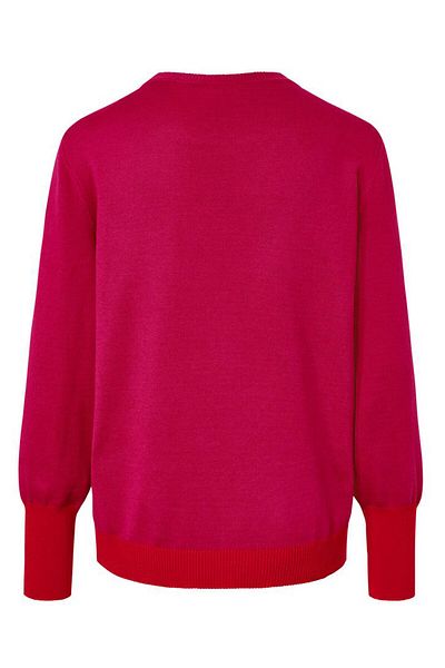 Tchibo Women Crew Neck Long Sleeves Plain Sweatshirts, Red