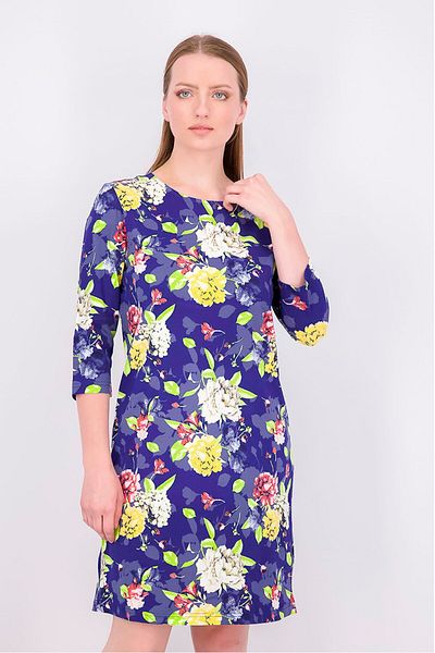 Tchibo Women Floral Nightdress, Blue Combo