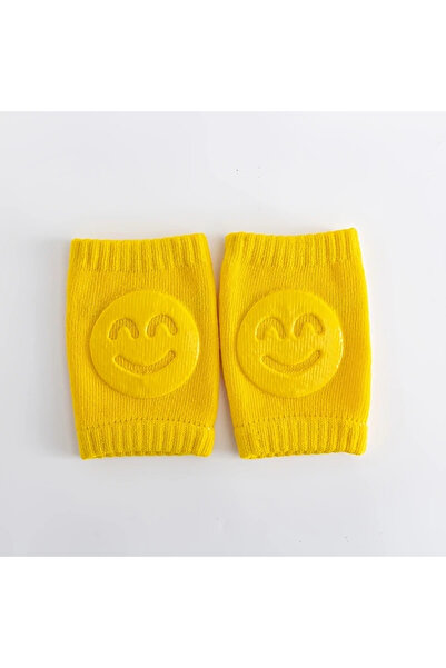 Luna Design مجموعة واقيات ركبة الطفل بنمط مبتسم لعمر 0-1 سنة، زوج واحد من الزحف الناعم والمتين