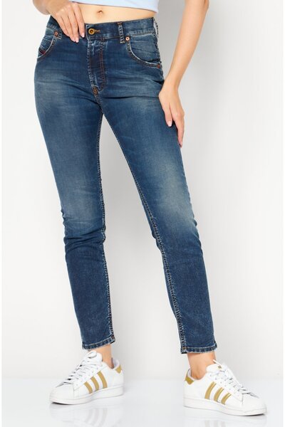 Diesel Women Slim Fit Washed Stretchable Denim Jeans, Blue