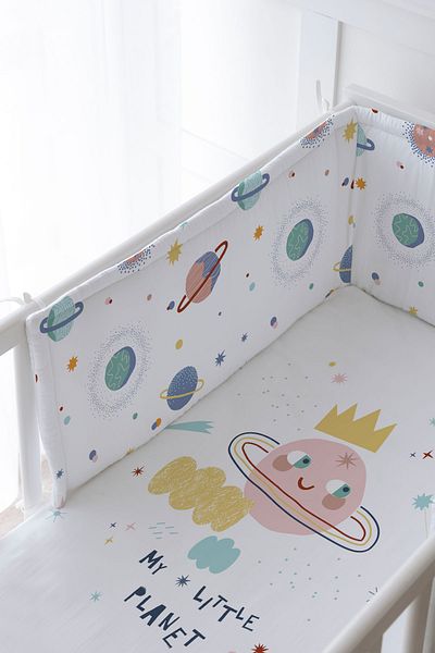 Tuğba Kuğu Baby Bedside Protector and Printed Sheet Sleeping Set - Iconic Series - Cute Pink World