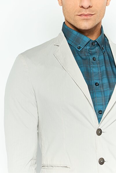 Emporio Armani Men Regular Fit Plain Formal Blazer, Beige