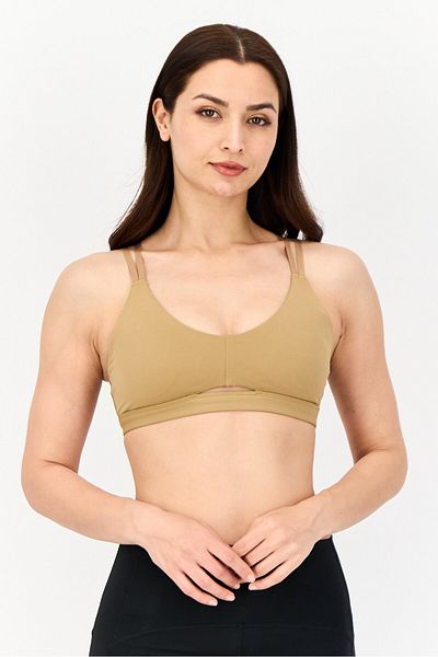 adidas Women Lightly Padded Training Sports Bra, Tan