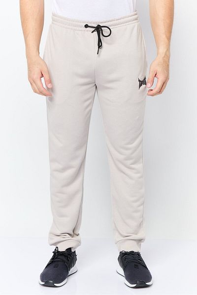 Tapout Men Regular Fit Drawstring Brand Logo Jogger Pants, Grey