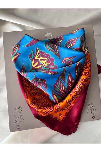 H&S AKSESUAR Patterned Square Satin Scarf