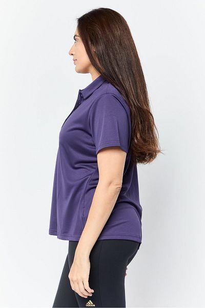 adidas Women Sportswear Fit Shorts Sleeves Golf Polo Shirt, Deep Purple