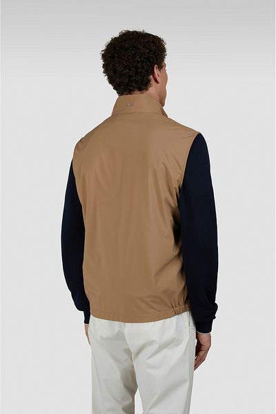 PAUL&SHARK Men's Regular Fit Stand Collar Zippered Inner Pocket Brown Vest 25412621 -627