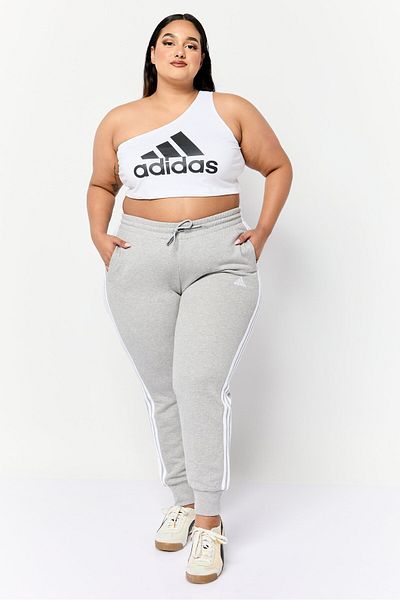 adidas Women Plus Size Drawstring Outdoor Sweatpants, Grey