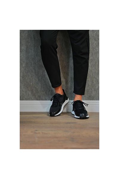 TETRİ Parmenion Model Genuine Leather Men's Black Sneakers