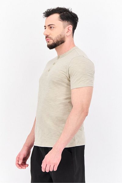 GAP Men Crew Neck Short Sleeves Heather T-shirt, Beige