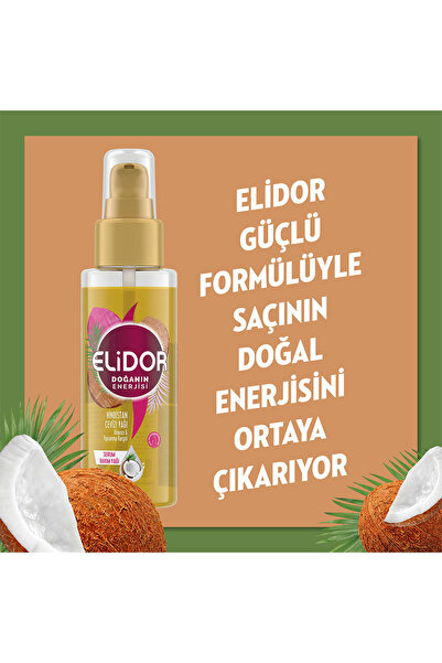 Elidor Doğanın Enerjisi Serum Saç Bakım Yağı Hindistan Cevizi Yağı 80 ml X2 Adet
