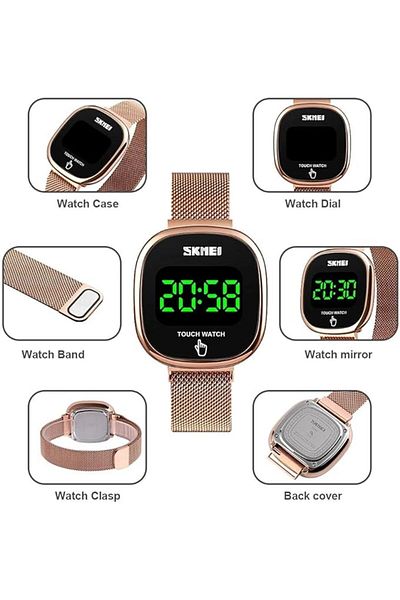 fulina Men's Digital Watches,Touch Screen LED Display,Waterproof Stainless Steel Wristwatch