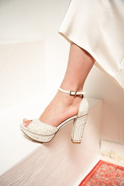LAMİNTA Pantofi de mireasă Agnes Sedef White Pearl Stone