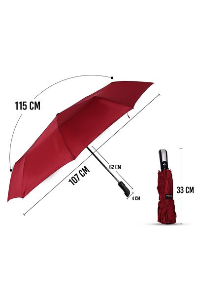 Biggdesign Moods Up Premium Wooden Handle Red Fully Automatic Umbrella