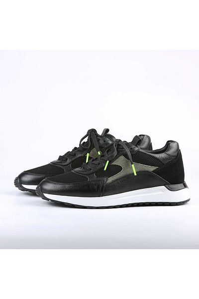 TETRİ Franc Ocean Model Genuine Leather Men's Black Sneakers