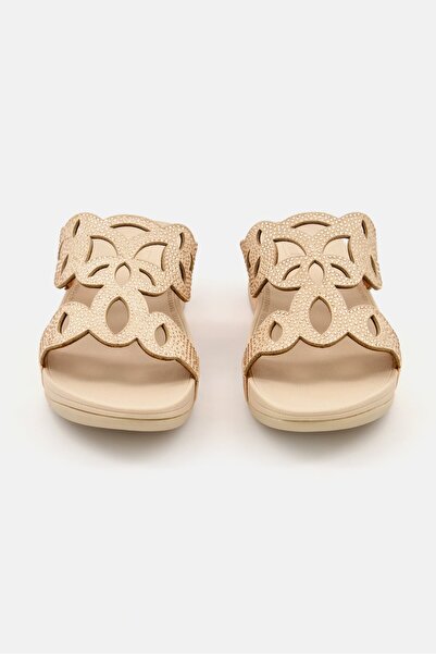 Fitflop Women Embellished Elora Crystal Slides, Beige/Rose Gold