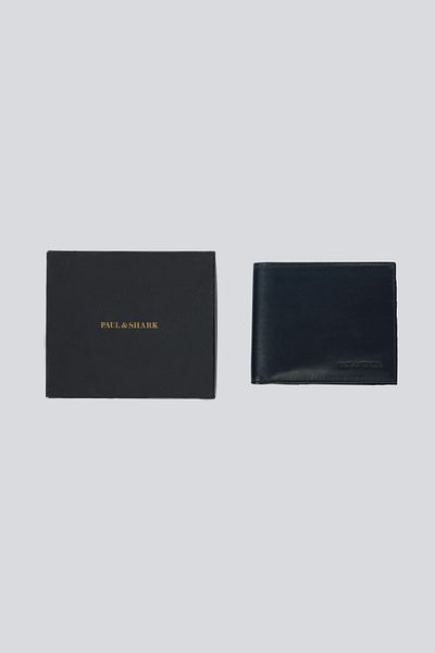 PAUL&SHARK Men's Logo Embossed Multi-Card Compartment Navy Blue Wallet E16P0790-13