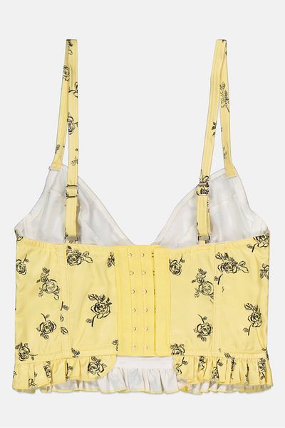 Lost Ink Women Corset Underwired Non Padded Bra, Yellow