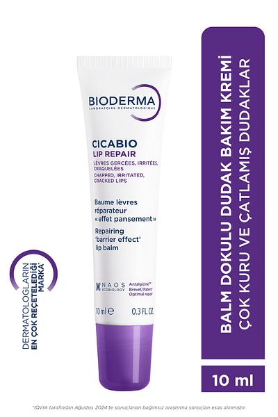 Bioderma Cicabio Lip Repair Very Dry and Chapped Lips Moisturizing Nourishing Repair Cream Shea Butter 10ml