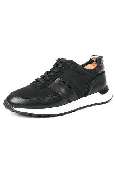 TETRİ Parmenion Model Genuine Leather Men's Black Sneakers