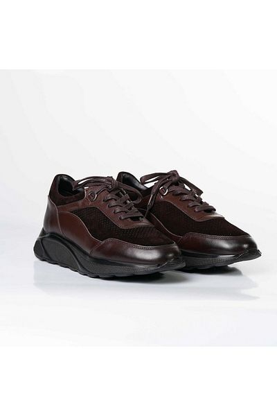 TETRİ Petit Model Genuine Leather Men's Brown Sneakers
