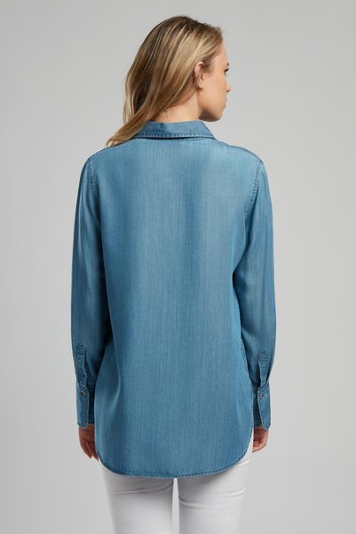 Lee Cooper Cămașă din denim pentru femei, 100% bumbac, elegantă