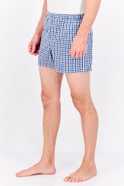 GAP Men 1 Piece Checked Boxer, Blue/white Combo