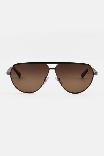 Timberland Men Tb0002806h61 Aviator Sunglass, Olive/brown