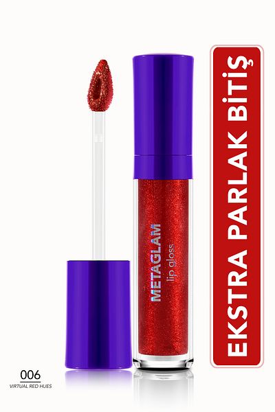 Flormar Metaglam Intense Shimmer & Moisturizing Lip Gloss - 006 Virtual Red Hues - 8682536080859