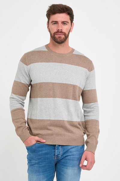 Kenvelo Men's sweater with striped pattern