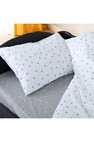 Huggy White Gray Park Bed Crib Baby Bedding Set – Soft and Breathable Fabric 60X120 / 70X110