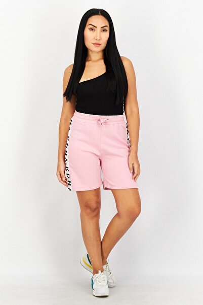 NA-KD Women Brand Logo Basic Shorts, Pink