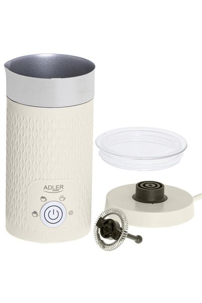 adler Spumator de lapte Adler AD 4495, 500 W, Baza rotativa 360, 0.3 l lapte, 0.13 l spuma (Crem)