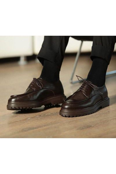 TETRİ Italian Model Genuine Leather Men's Brown Casual Shoes