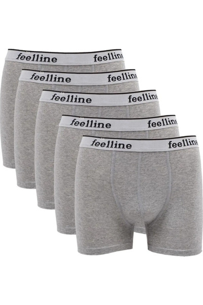 MOSTESS Γκρι Ανδρικό Lycra Boxer 5 Pack Cotton Production