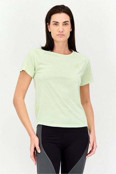 adidas Women Sportswear Fit Short Sleeves Running Jersey, Acid Lime