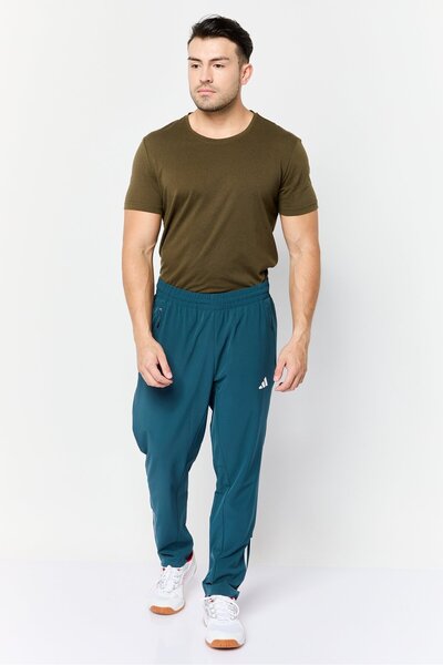 adidas شورت تدريب رياضي للرجال، أزرق مخضر