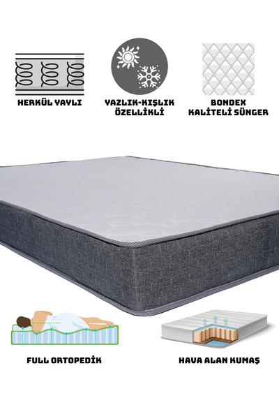 HOME 38 havlu kumaş yaylı yatak çift kişilik full ortopedik PETSİZ