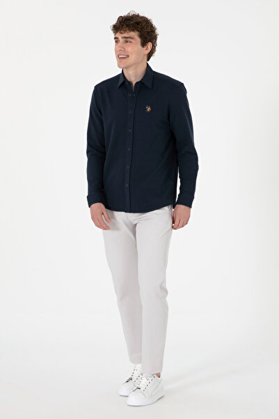 U.S. Polo Assn. Чоловіча темно-синя в'язана сорочка 50300402-VR033