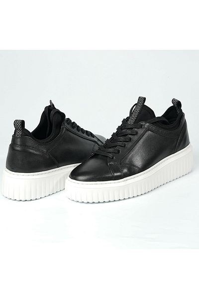 TETRİ Men's Black Sneakers - Pandelis Model, Genuine Leather Handmade